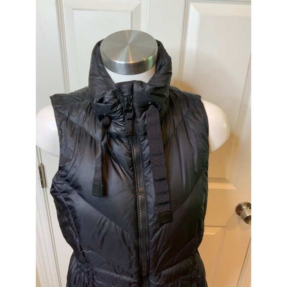 Athleta Black Nylon Goose Down Quilted Puffer Vest W/ Pockets, Size Small - Picture 2 of 6
